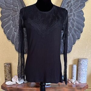 Kismet Black Lace Upper Longsleeve Top